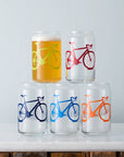 Set of 2 Bicycle Can Glasses: Bike Party - Assorted Colors