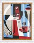 Mid-Mod Print- Colorful Musical Instruments Print