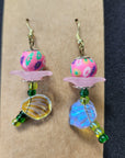 Laura Thomas Earrings - "Pink Candy Fairy"