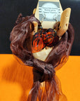Halloween Spooky Earrings Sets - Rich Cocoa Brown Scarf & Pumpkin Earrings