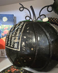 Black Recycled Metal Pumpkin