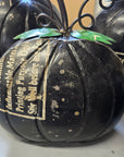 Black Recycled Metal Pumpkin