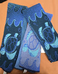 Recycled Cotton Sweater Knit Scarf - Sea Turtles