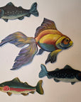 FISH! - Goldfish Wooden Wall Sculpture 21"