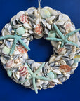 Coastal Seashell Wreath - Light Blue/Aqua