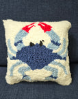 Coastal Blue Crab Throw Pillow