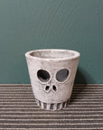 Clay Halloween Skull Votive Holder