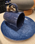 Teacup Bird Feeder - Hippie Blue Speckle