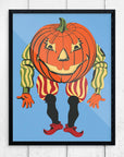 Mid-Mod Print - Halloween Pumpkin Head