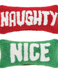 Naughty And Nice Reversible Christmas Throw Pillow