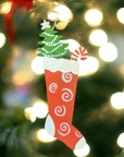 Nancy Thomas Stocking Ornament (Red/White Stripe)