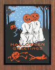 Mid-Mod Print - Ghost Couple Halloween Greetings