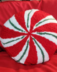 C_Peppermint Candy Throw Pillow