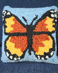 Monarch Butterfly Hooked Throw Pillow