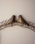 Metal Holder Wreath with Two Birds