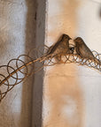 Metal Holder Wreath with Two Birds
