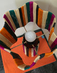 Striped Raffia Table Lamp - Multicolor