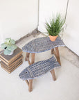 WOODEN FISH STOOLS (2 sizes)