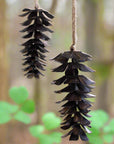 Antique Brown Metal Pine Cone Decorative Ornament