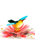 3D Pop-up Card - Hummingbird w/ Flowers (First Class Forever stamp included)