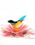 3D Pop-up Card - Hummingbird w/ Flowers (First Class Forever stamp included)