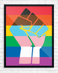 Mid-Mod Print- LGBTQ Bear Black Power Diversity Flag Print