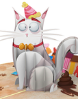 3D Pop-up Card - Funny Cat Birthday (First Class Forever stamp included)