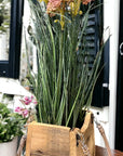 ARTIFICIAL YORKTOWN ONION GRASS WITH TWO FLOWERS (POTTED)