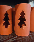 C_Red Clay Christmas Tree Luminary