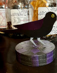 Small Crow Table Topper with Checkered Base