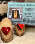 Oak Stand Photo Holder w/ Upcycled Ski Heart