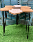 WOODEN FLOWER SIDE TABLES