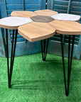 WOODEN FLOWER SIDE TABLES