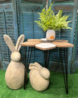 WOODEN FLOWER SIDE TABLES