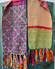 Kantha Fabric Runner with Tassels