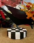 Crow Table Topper with Checkered Base