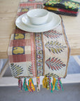 Kantha Fabric Runner with Tassels