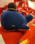 Hand-knit Blue Whale Ornament