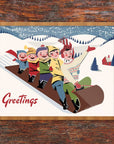 Mid-Mod Print - Toboggan Fun Greetings