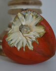 Concrete Love Heart with Petrified White Strawflower