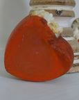 Concrete Love Heart with Petrified White Strawflower