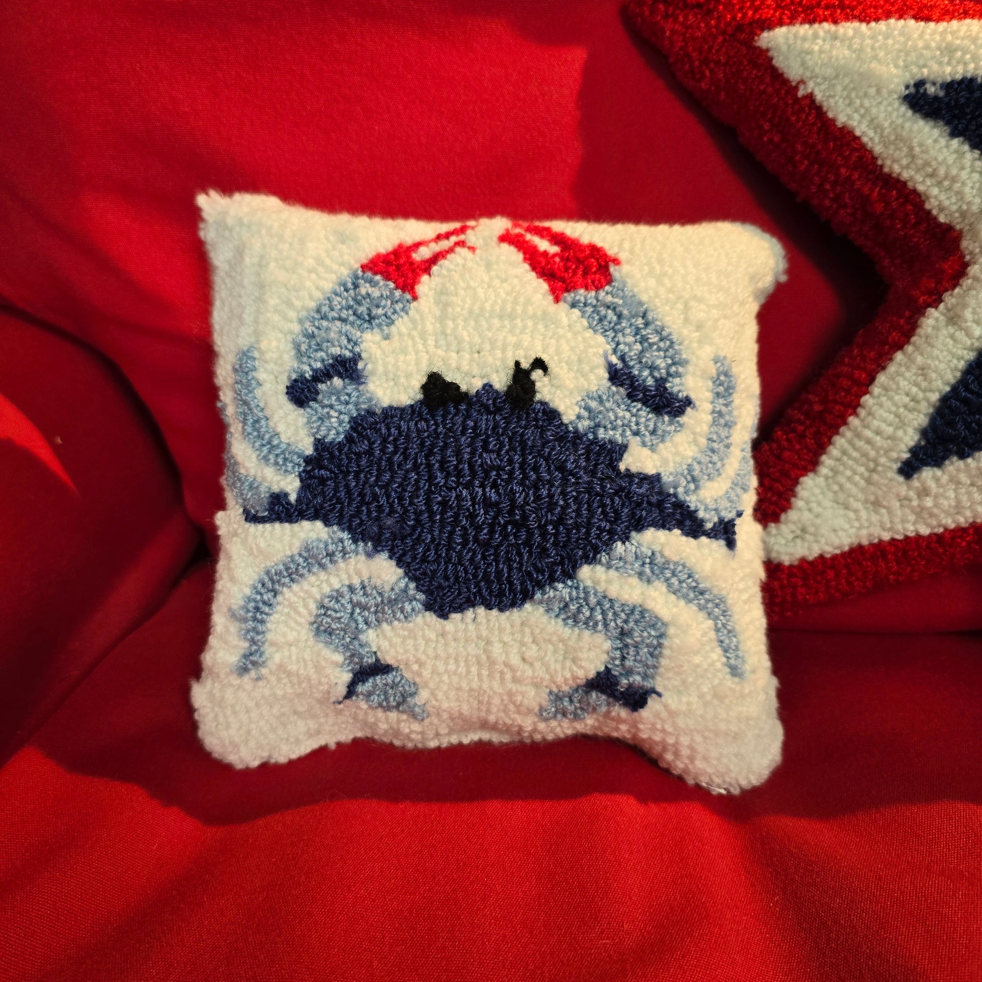 Coastal Blue Crab Throw Pillow