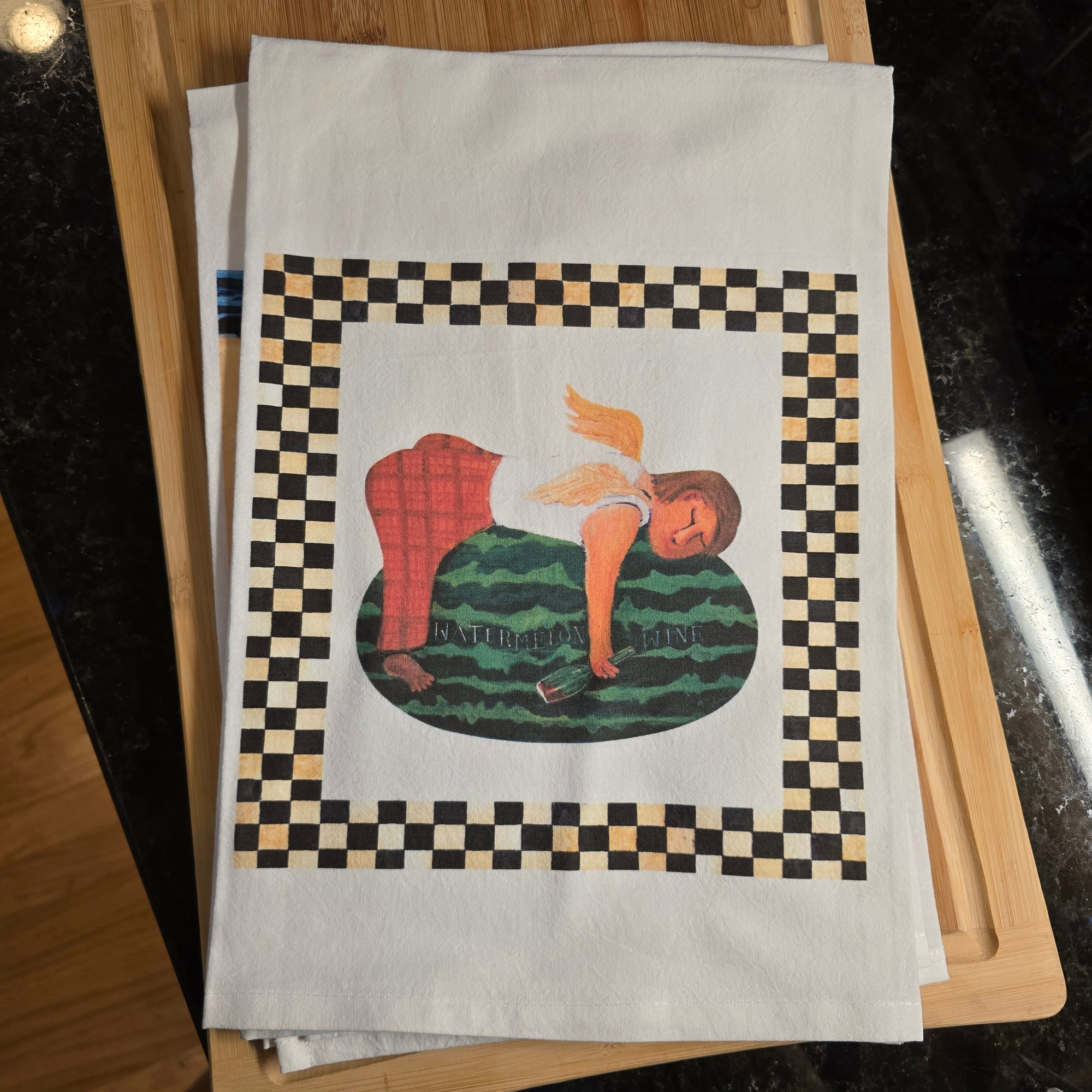 NANCY THOMAS KITCHEN TEA TOWELS - Watermelon Wine