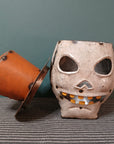 Recycled Iron Skull Lantern