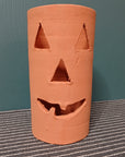 Terra Cotta Jack O' Lantern Votive Candle Holders - Tall