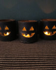 Terra Cotta Jack O' Lantern Votive Candle Holders