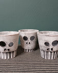 Clay Halloween Skull Votive Holder