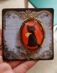 Vintage Black Cat Handmade Brooch - Lickin' Chops Kitten