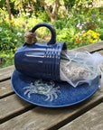 Teacup Bird Feeder - Hippie Blue Speckle
