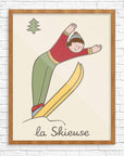 Mid-Mod Print - La Skieuse French Female Skier